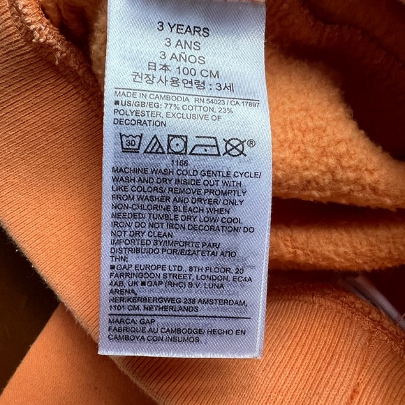 GAP Baby Orange Sweatpants, 3T - Picture 3 of 4